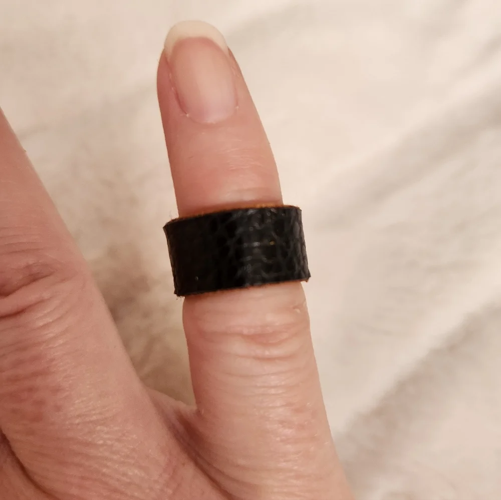 Black Leather Ring